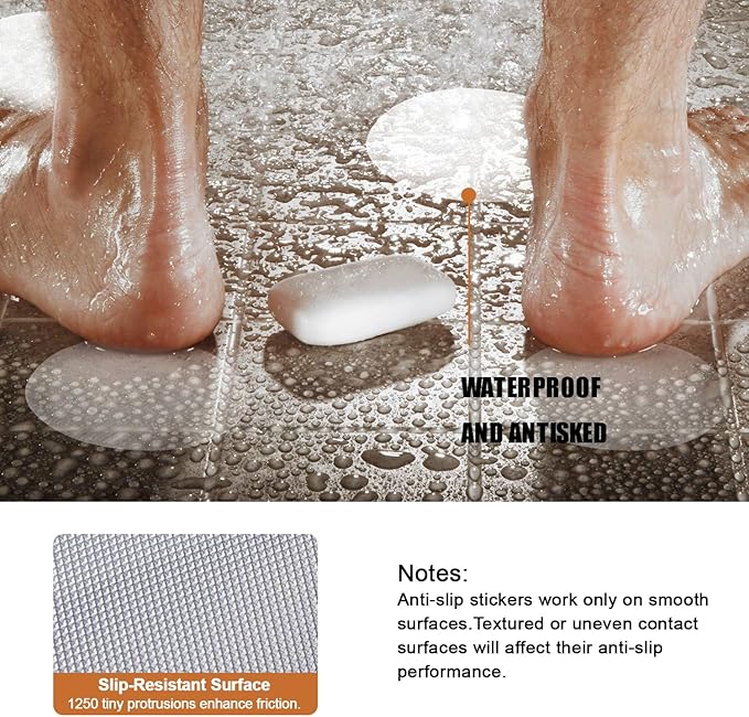 Original Non-Slip Bathtub Stickers, Safety Bathroom Tubs Showers Treads Adhesive Decals with Premium Scraper