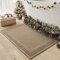 RESARE Waffle Bath Mat for Bathroom, Super Absorbent Bathroom Rugs Non Slip Machine Washable, Ultra Soft Quick Dry Boho Bath Rugs with Tassels for Floor, Upgraded Bordered Design, 24"x36" Brown
