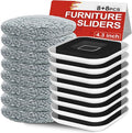 New Upgrade Furniture Movers Sliders, 8+8 Pack 4.3" Multi-Surface Furniture Sliders with Groove Design, 8PCS Moving Pads and 8 Hardwood Socks, Protect Floor and Easily Move Furniture