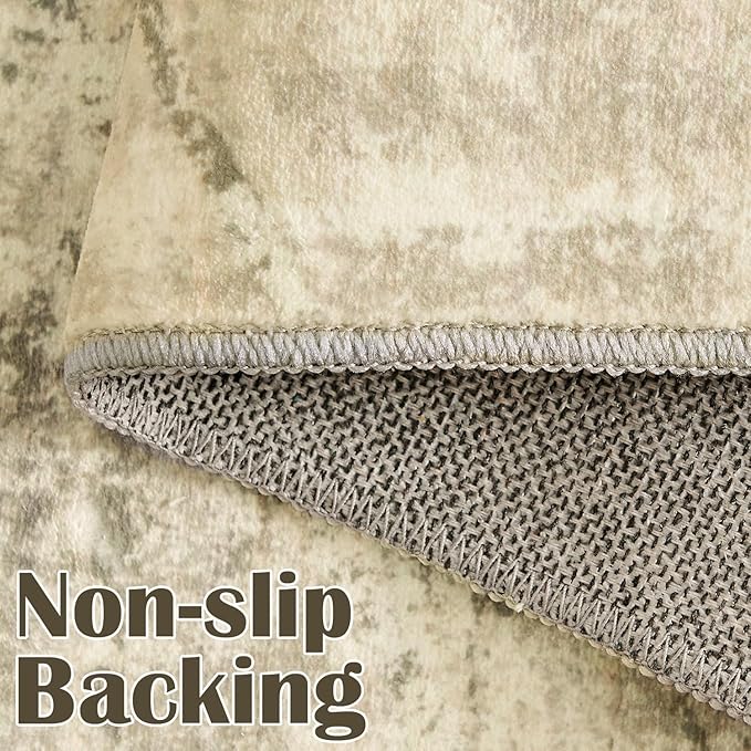 jinchan Moroccan Runner Rug 2x7 - Kitchen Machine Washable Runner Rug Modern Geometric Soft Low-Pile Lightweight Non-Slip Carpet for Entryway Hallway Laundry Room Bedroom Farmhouse (2x7ft, Taupe)