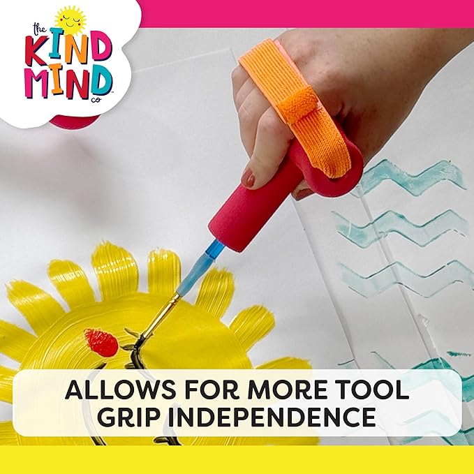 T-Shaped Grip Tools - The Kind Mind Company™ Adaptive Art, Accessibility Aid for Kids & Adults, Mobility Aid for Painting, Drawing, Gripping - Small, 2-Pack