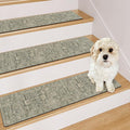 OJIA Stair Treads Non Slip Stair Runners for Wooden Steps, 8"x30" Rubber Backing Stair Mats Carpet Stair Tread Covers Staircase Step Treads for Dogs, Kids & Elders, Brown, 15PCS