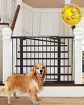 Cumbor 29.7-46" Baby Gate for Stairs, Mom's Choice Awards Winner-Auto Close Dog Gate for The House, Gifts for Mom, Easy Install Pressure Mounted Pet Gates for Doorways, Black