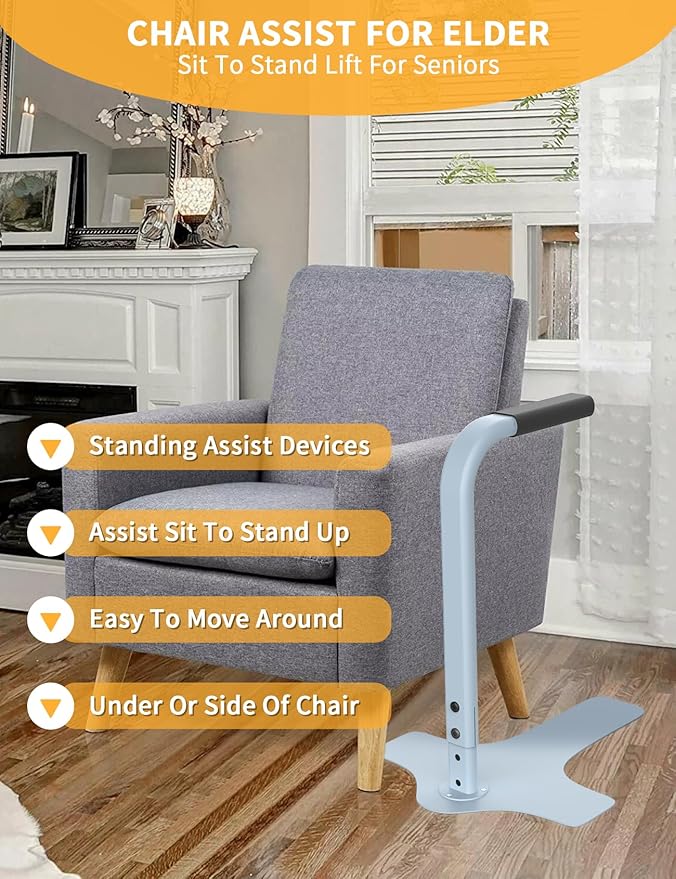 yeezoo Couch Stand Assist, Chair Couch Lift Assist for Elderly sit to Stand, 25.6"/27.6"/29.6"/31.6" Four Heights Adjustable(Light Grey, Max 300LBs Capacity)
