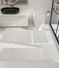 YIHOUSE Bathroom Rugs Mats Sets 5 Pieces Beige, Ultra Thin Bath Mat Absorbent Non Slip Bath Rugs for Bathroom Washable, Shower, Sink, Laundry (Beige, 5 Pieces)