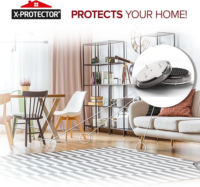 X-Protector Nail On Non Slip Furniture Pads - 8 PCS 1" - Premium Chair Leg Floor Protectors - Black Rubber Feet for Furniture Feet - Ideal Rubber Stoppers Chair Leg Pads to Keep Anything in Place!