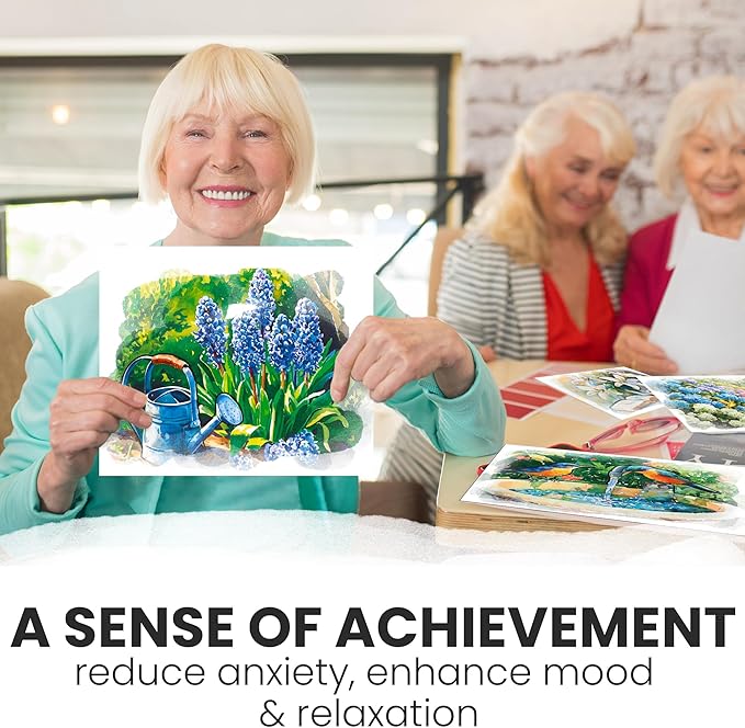 QUOKKA Water Painting Dementia Activities for Seniors – Vibrant Blooms – Alzheimers Products for Elderly - Activities for People with Dementia - Crafts for Seniors