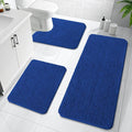 OLANLY Bathroom Rugs Sets 3 Piece, Soft Absorbent Chenille Bath Mats and U-Shaped Contour Toilet Rug, Quick Dry, Home Decor Accessories, Bath Mat Set for Bathroom (47"x20"+24"x16"+24"x20", Royal Blue)