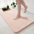 MIULEE Pink Bathroom Rug - Large Absorbent Bath Mat Made of Thick Fluffy Microsiber for Bathroom Floor, Tub, Kitchen and Hallway, Non Slip Rubber Backside, Machine Washable - Blush, 24x36 Inches