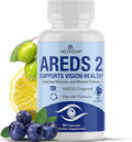 NOVEHA AREDS 2 Eye Vitamin & Mineral Supplement | Vision Support Formula with Lutein, Zeaxanthin, Bilberry, Eyebright & Grape Seed | Supports Eye Health & Macular Function (60 Capsules)