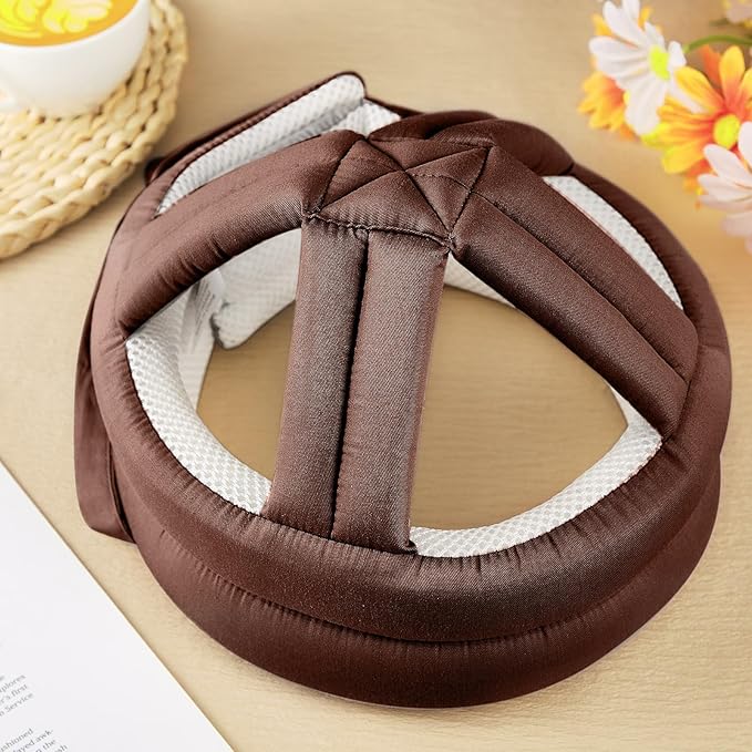 Woanger 1 Pcs Anti Fall Elder Head Safety Helmet for Adults Special Needs Thick Soft Protective Hat Adjustable Seniors Fall Prevention Head Protection Cap Elderly Helmet for Injury(Khaki)