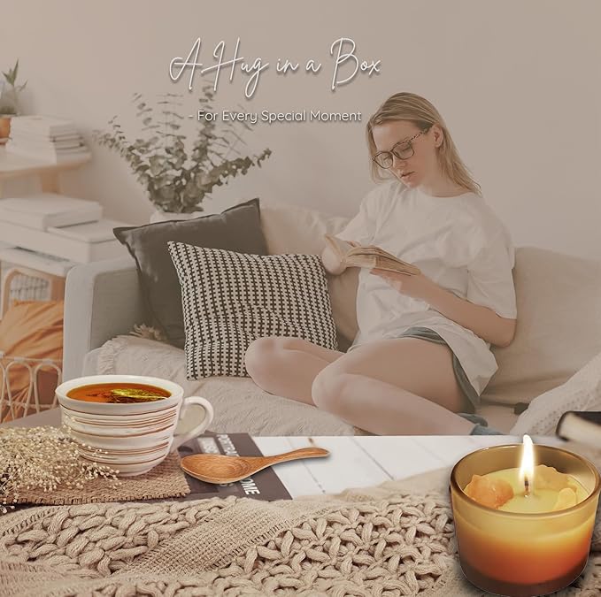 Cozy Care Package for Women – Warm & Comforting Thinking of You Gift Box for Birthday,BES Friend Gift, Get Well Soon, Sympathy, Self Care,Cancer Care & Encouragement(TAN)