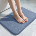 Yimobra Memory Foam Bath Mat, Super Soft Absorbent Bathroom Rug Non Slip, Quick Dry, Machine Washable Floor Carpet for Tub Shower, Home Decor Accessories, 24x17, Denim Blue