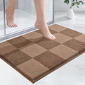 PURRUGS Bathroom Rug Non-Slip Machine Washable 24" x 36", Super Absorbent and Quick-Dry Bath Mat, Extra Soft and Plush Bath Rug for Shower, Bathtub and Sink, Grayish Brown & Coffee