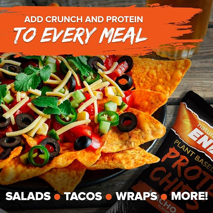 Natural Endurance Protein Chips - Low Carb Chips, High Protein Snack, Vegan Protein with Avocado Oil, 14g Protein Per Bag, Gluten Free, Original, Nacho & Chili - Variety Pack, 1.38 oz Bags (12 Pack)