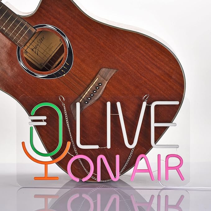 Live On Air Neon Sign for Wall Decor Recording Light Signs Dimmable LED Neon Light USB Powered Neon Art Decoration