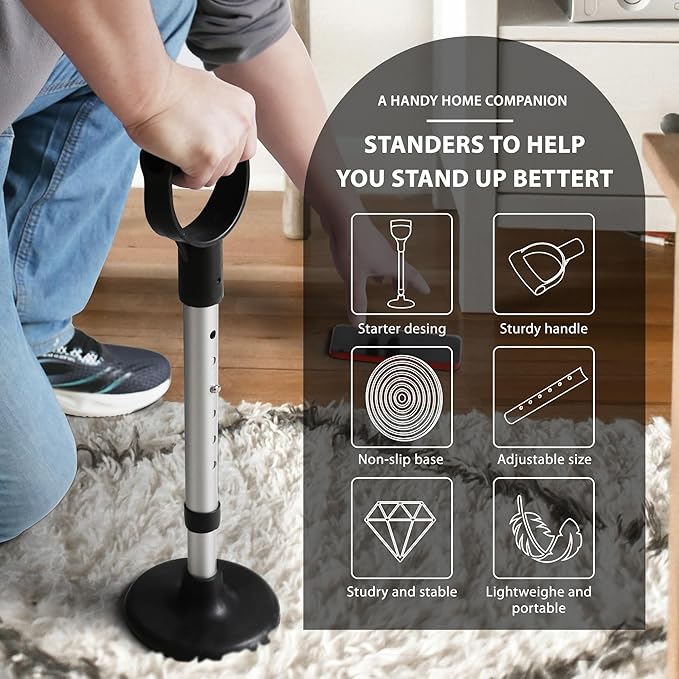 Mobility Aids Tool Adjustable Standing Assist Devices Portability Standing Aid Device Stable Supports Equipment for Rising Indoors, Garden Work,Outdoor Work,Doing Housework