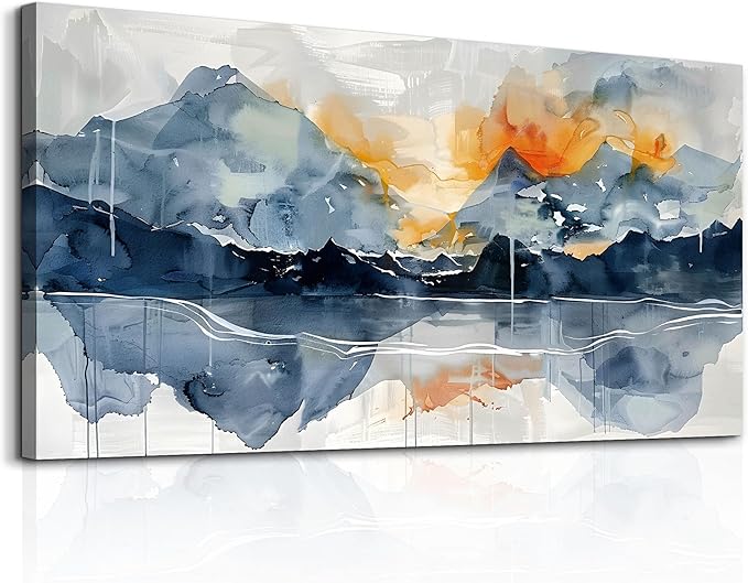 KELIYUAN Wall Art For Living Room Canvas Wall Decor For Bedroom Office Decorations Mountain Landscapes Wall Painting Abstract Watercolour Pictures Artwork Modern Ready To Hang Room Home Decor