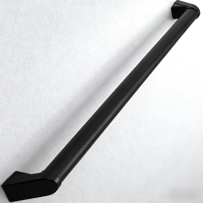 5 FT Modern Aluminum Handrail Set - ADA Compliant Indoor & Outdoor Stair Railing. 1.4" Diameter Grab Bar. Wall-Mounted with 90°Wall Return End. Rust-Free, (5 FT Matte Black- Two Joined Pieces)