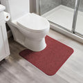 Christmas Toilet Rugs U Shaped Bathroom Rug,Machine Washable Non Slip Quick Dry Super Absorbent Ultra Thin Toilet Mats for Bathroom Toilet.Red,1'8"x2'(20x24inch)