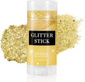 Mysense Gold Body Glitter Stick,Mardi Gras Face Hair Glitter,Festival Concert Rave Outfit Accessories for Women,Mermaid Sequins Chunky Glitter Makeup,0.56oz