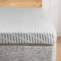Firm Mattress Topper Queen Size 3 Inch, Cooling Gel & Bamboo Charcoal Memory Foam Mattress Topper for Back Pain Relief, Bamboo Dual-Layer Foam Bed Pad with Removable Cover