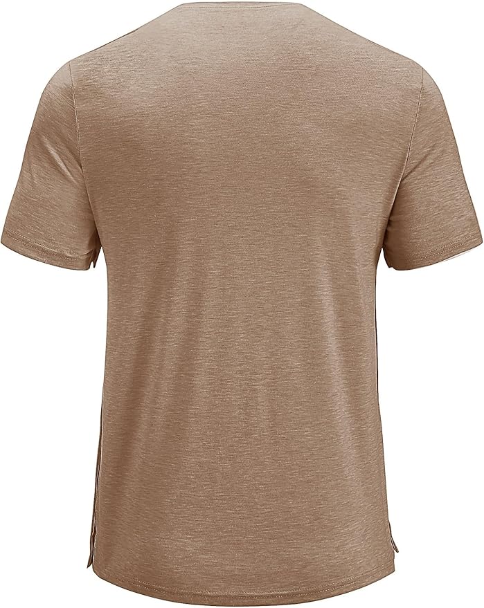 Poriff Men's Post Shoulder Surgery Recovery Shirts Full Tear Away Short Sleeve Snap Chemo Port Access Shirt
