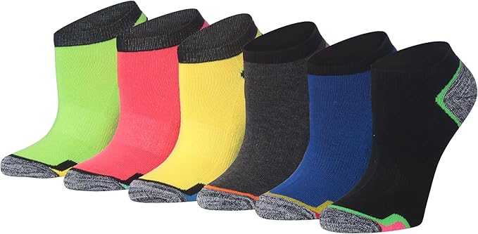 Tipi Toe Women’s 6-Pack Athletic Cushioned Running Ankle Socks – Soft, Breathable Fabric with Arch Support for Comfort