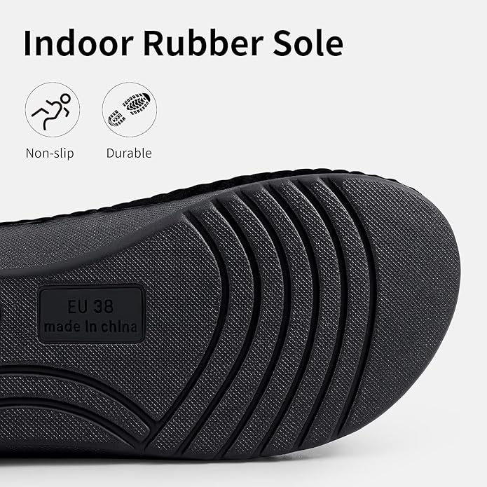 Litfun Orthopedic House Slippers for Women Adjustable Arch Support Indoor Slippers Open Toe Corduroy Bedroom Shoes