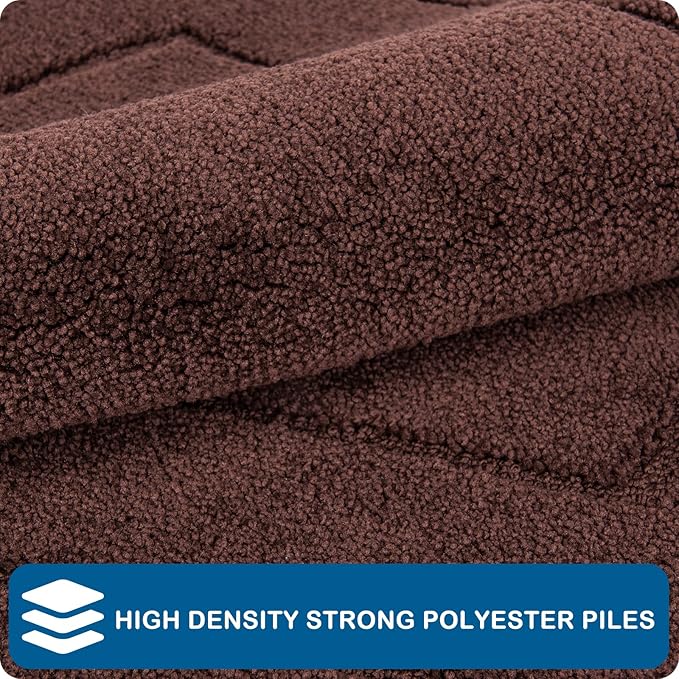 PURRUGS Machine Washable Kitchen Runner Rug 24" x 59", Non-Slip/Skid Hallway Runner Rug, Super Absorbent Soft Area Rug for Kitchen, Hallway & Laundry, Brown