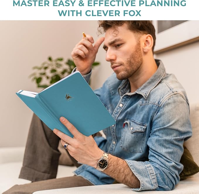 Clever Fox Dated Planner Premium 2026 – Weekly Agenda for Planning & Time Management –Notebook with Habit Tracker & To-do List (Aquamarine)