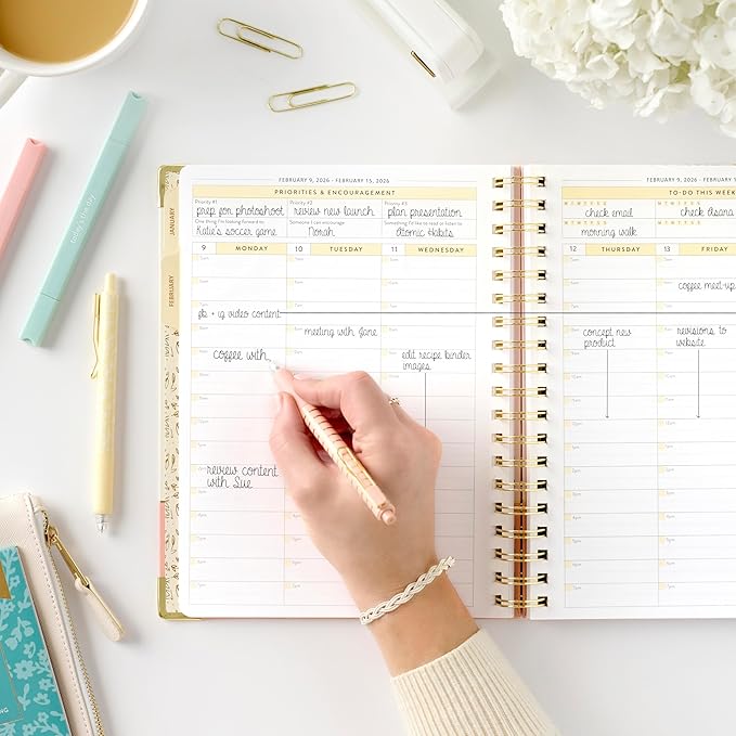 PPP Work Planner 2026 | 12-Month Weekly Calendar (Start Monday) | Vertical Weekly Layout | Monthly Review Pages | Budgeting & Goal Tracker Pages | Customizable Checklists for Routines & Daily Goals