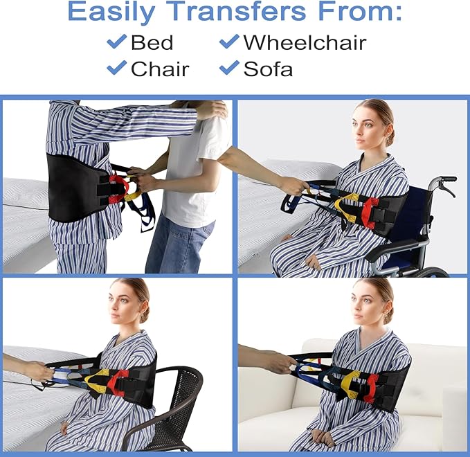 Transfer Sling, Transfer Belt for Elderly, Gait Belts for Seniors, Heavy Duty Patient Lift Belt, Mobility Standing and Lifting Aid for Disabled, Elderly, Injured- Safely Move from Bed and Wheelchair