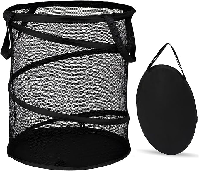 BATTOO Collapsible Laundry Baskets, Foldable Hamper for Laundry, Extra Large Pop Up Laundry Hamper 113L with Portable Bag Mesh Clothes Hamper for Bathroom, Campout, Dorm or Travel