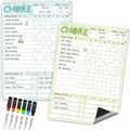 Magnetic Dry Erase Chore Chart - 8.5"x12" Behavior Responsibility Chore Board for Kids, Teenagers - 6 Extra Fine Point Markers Included - Shipped Flat 2 Pcs Blue & Green
