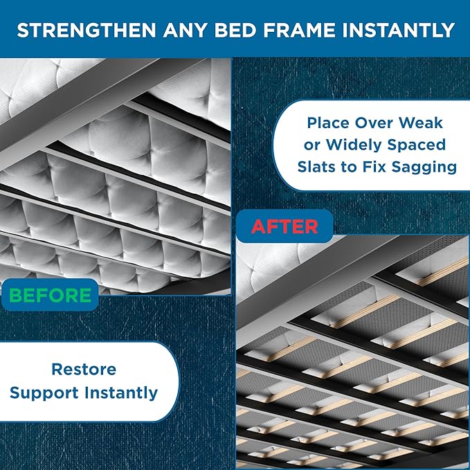 Meliusly SlatSure Full Size Bunkie Board – Heavy Duty Vertical Bed Slats & Foldable Wooden Support Board for Sagging Mattress or Platform Bed Frame, Box Spring Alternative and Replacement