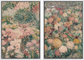 MUDECOR Framed Canvas Print Wall Art Impressionist Floral Garden Vintage Botanical Illustrations Modern Art Decorative Bohemian Colorful Chic for Living Room, Bedroom, Office - 24"x36"x2 White