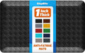 StepRite 1” Thick Kitchen Mats for Floor, Anti Fatigue Kitchen Rugs, Non-Slip,Heavy Duty Waterproof Kitchen Rug, Standing Desk Mat，Xmas Decor，Gifts for Friends, Family, Home, Kitchen, Office, (Black)