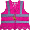 Lace-Mesh Safety Vest for Women & Men - Breathable, High Visibility Vest with Zipper & ANSI Class 2 Reflective Strips