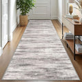 KOZYFLY 3x10 Ft Rug Modern Ombre Runner Rug for Hallway, Washable Kitchen Rugs Non-Slip Soft Striped Entryway Rug, Print Grey-Beige Abstract Carpet for Laundry Nursery