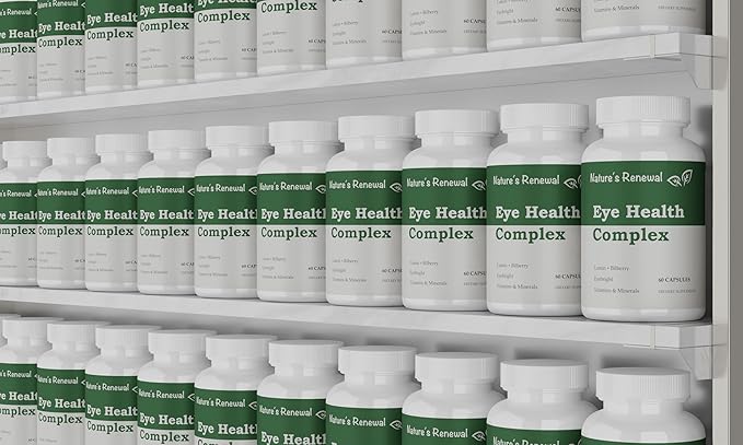 Nature's Renewal Eye Health Complex Supplement - Lutein, Zeaxanthin, Lycopene, Bilberry, Eyebright, Carotenoids, Macular Support Herbs, Sight Care Vitamins, Vision Antioxidants - 60 Capsules