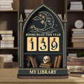 Books Read This Year Counter, Fantasy Book Tracker Sign for Home Library Decor, Bookworm Gift for Women, Teachers, Writers, Gothic Readers, Bookshelf Accessories with Book Suncatcher Ornament FF815