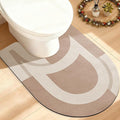 ACCUMTEK Toilet Rugs, Ultra Thin Absorbent Contour Bathroom Rugs for Toilet, Dry Quickly, Machine Washable, Upgrade Backing Non-Slip Bath Mat, Taupe/Bordered/U-Shaped 24"x20"