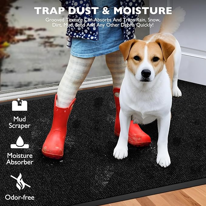Custom Size Extra Large Front Door Mat, 3FT x 28FT Indoor Outdoor Entrance Commercial Floor Mat, Heavy Duty Dirt Trapper Doormat for Entryway Welcome Mat, Low Profile, Non-Slip, Waterproof