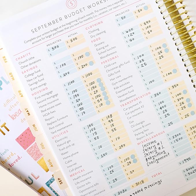 PPP Home Planner 2026 | 12-Month Weekly Calendar (Sunday Start) | Monthly Review & Seasonal Checklists | Budgeting & Savings Worksheets | Daily Bible Reading Plan | Checklists for Routines and Goals