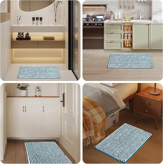 Ultra-Soft Bathroom Rug Set, 2-Piece – Absorbent, Non-Slip, Machine Washable Bath Mats for Bathroom, Shower, Sink, Kitchen （20" x 32" + 17" x 24"）