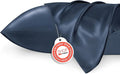 Bedsure Satin Pillowcase 2 Pack Similar to Silk Pillow Cases Standard Size, Pillow Case for Sleeping Women with Envelope Closure, Gifts for Women Men, Blue, 20x26 Inches