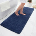 Bathroom Rugs 70x24, Ultra Thick Shaggy Soft Microfiber Absorbent Bath Rug, High Density Foam Latex Non Slip Backing, Machine Washable Bath Mats for Bathroom Floor & Sink, Navy Blue