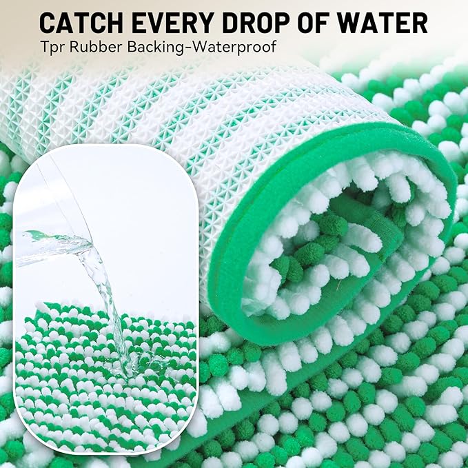 Ultra-Soft Bathroom Rug Set, 2-Piece – Absorbent, Non-Slip, Machine Washable Bath Mats for Bathroom, Shower, Sink, Kitchen （20" x 32" + 17" x 24"）