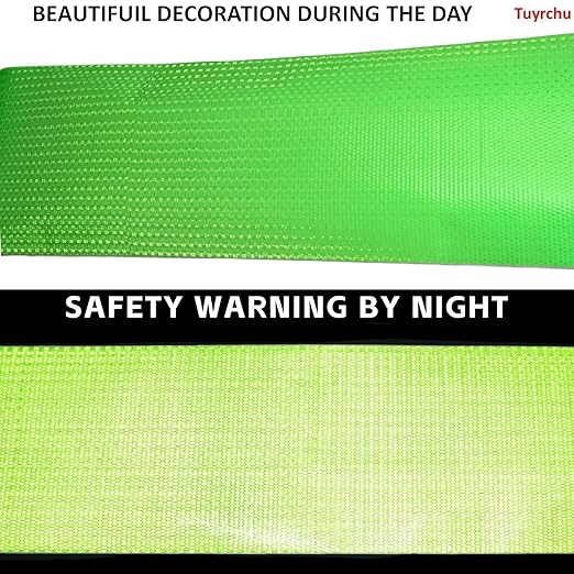 Industrial Reflective Tape Green 8 inch Wide, Outdoor Waterproof Hazard Conspicuity Safety Warning Marking Tape (10 feet)